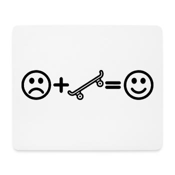 Skateboard Smiley Skater Skating - Mousepad (Querformat) - Weiß - Vorne