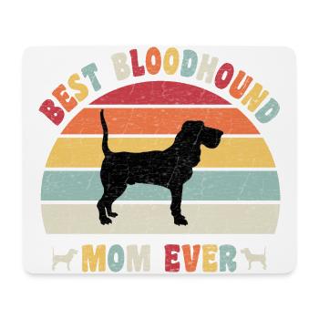 Best Bloodhound Mom ever dog lovers retro vintage - Mouse Pad (horizontal) - white - Front