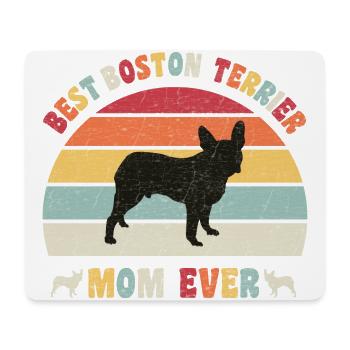 Meilleure maman Boston Terrier jamais amateurs de chiens vintage - Tapis de souris (format paysage) - blanc - Devant