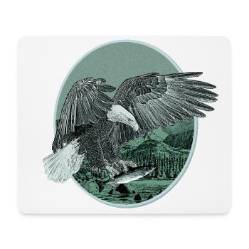 Eagle Eagle Motif Bald Eagle Hunting Fishing - Mouse Pad (horizontal) - white - Front