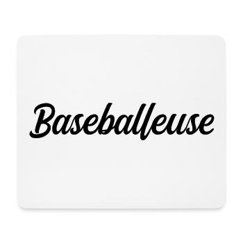 Baseballeuse Sportive Balle Batte Terrain - Tapis de souris (format paysage) - blanc - Devant