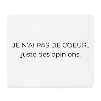 T-shirt humour noir adulte – Minimaliste  - Tapis de souris (format paysage) - blanc - Devant