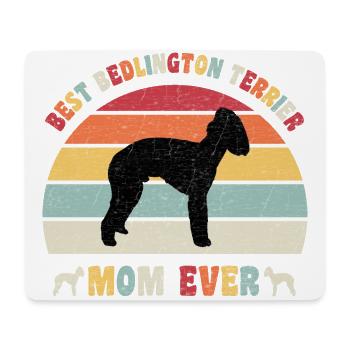 Meilleure maman Bedlington Terrier jamais amoureux des chiens rétro - Tapis de souris (format paysage) - blanc - Devant