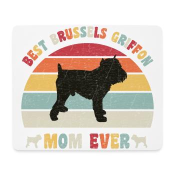 Meilleure maman Griffon de Bruxelles jamais amateurs de chiens vintage - Tapis de souris (format paysage) - blanc - Devant