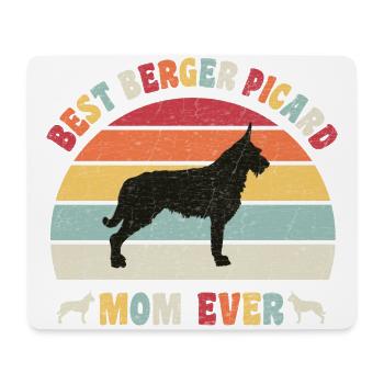 Best Berger Picard mom ever dog lovers vintage - Mouse Pad (horizontal) - white - Front