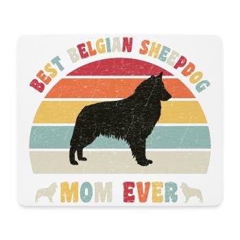Best Belgian Sheepdog mom ever dog lovers vintage - Mousepad (Querformat) - Weiß - Vorne