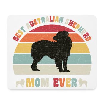 Best Australian Shepherd mom ever dog lovers retro - Mousepad (Querformat) - Weiß - Vorne