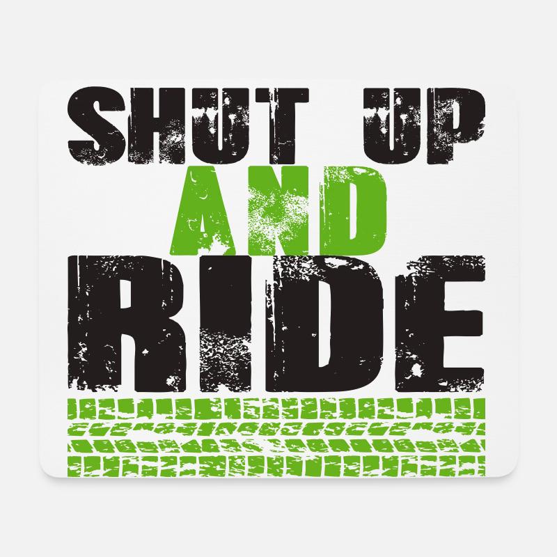 Shut up and RIDE / The shirt for all bikers - Mouse Pad (horizontal) - white