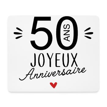 Joyeux anniv 50 ans - Tapis de souris (format paysage) - blanc - Devant