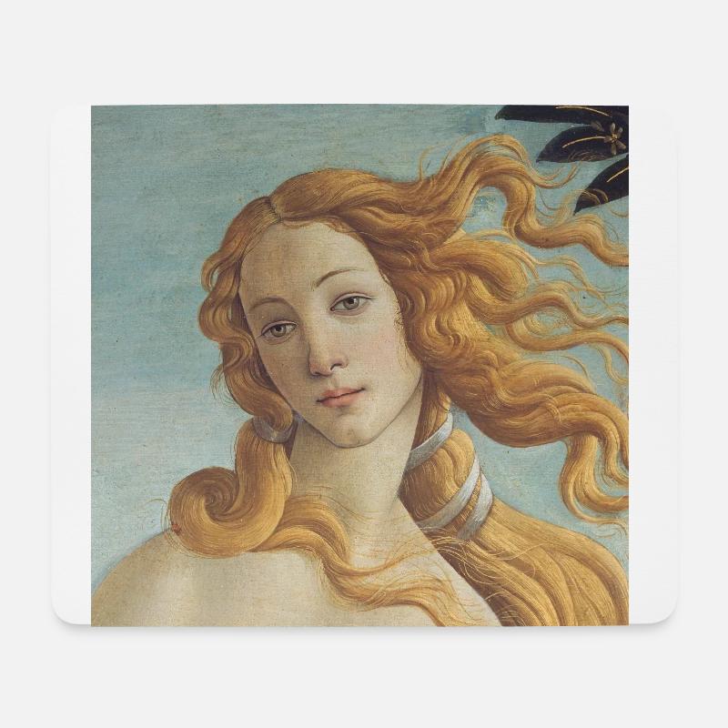 Die Geburt der Venus von Botticelli (Ausschnitt) - Mousepad (Querformat) - Weiß