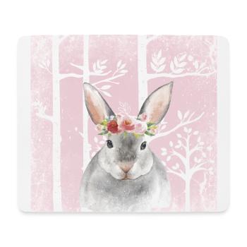 Wald Freunde im Rosa Märchenwald - Der Hase - Mousepad (Querformat) - Weiß - Vorne