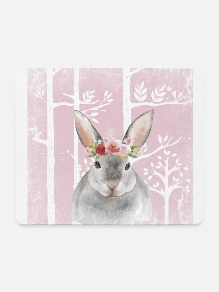 Wald Freunde im Rosa Märchenwald - Der Hase - Mousepad (Querformat) - Weiß