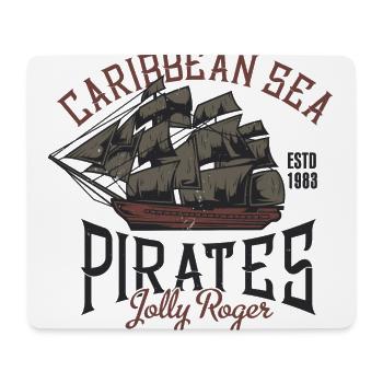 Voilier pirate des Caraïbes Jolly Roger - Tapis de souris (format paysage) - blanc - Devant