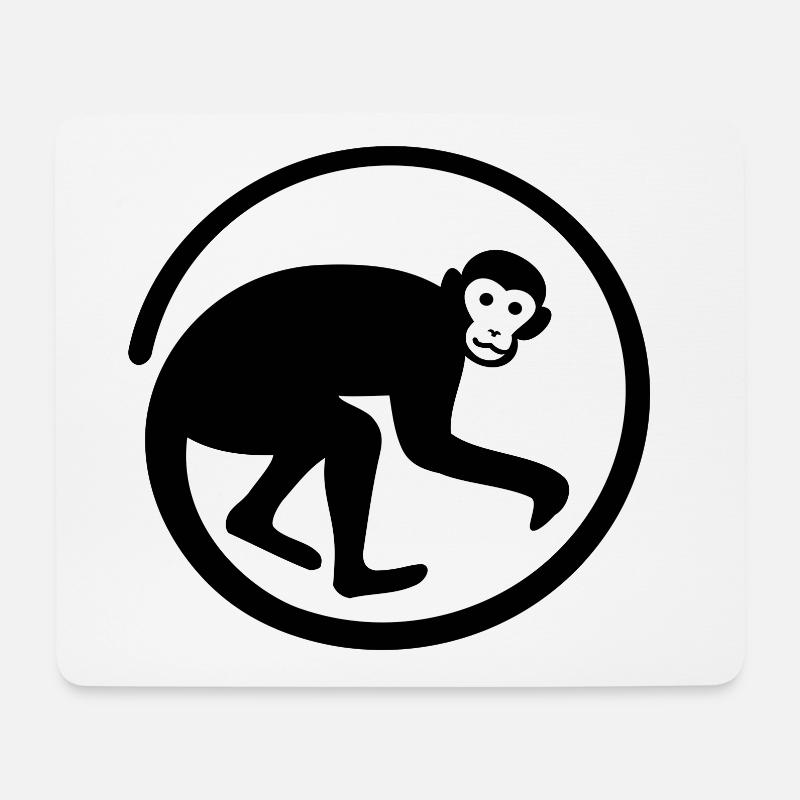Affe - Mousepad (Querformat) - Weiß