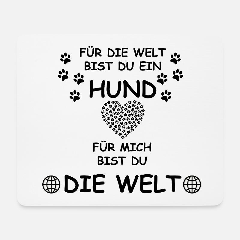 Hund Welt Herz Hundeliebe Hundepfoten - Mousepad (Querformat) - Weiß