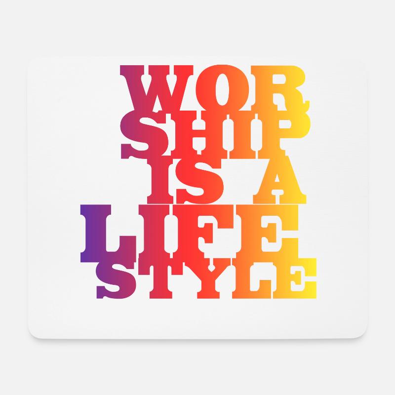 worship F - Mousepad (Querformat) - Weiß