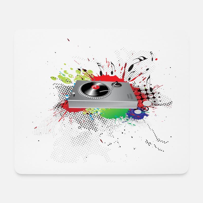 turn table music band 5 F - Mousepad (Querformat) - Weiß