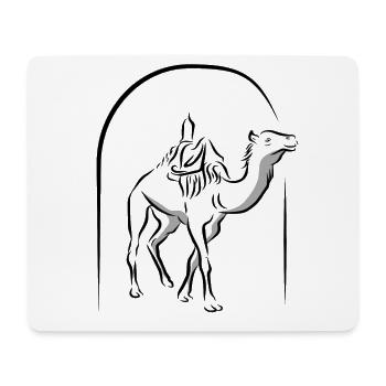 Kamel mit Sattel - Mousepad (Querformat) - Weiß - Vorne