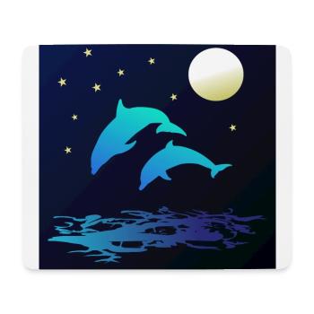 Dauphins - Tapis de souris (format paysage) - blanc - Devant