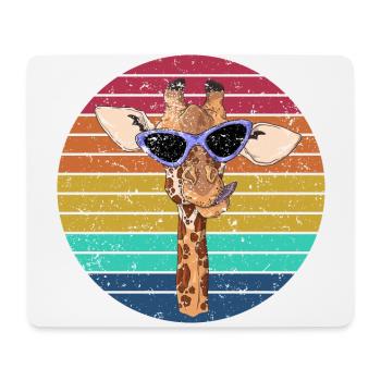 Cool giraffe with sunglasses - Mouse Pad (horizontal) - white - Front