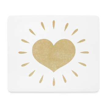 Goldenes Herz mit Strahlen - Mousepad (Querformat) - Weiß - Vorne