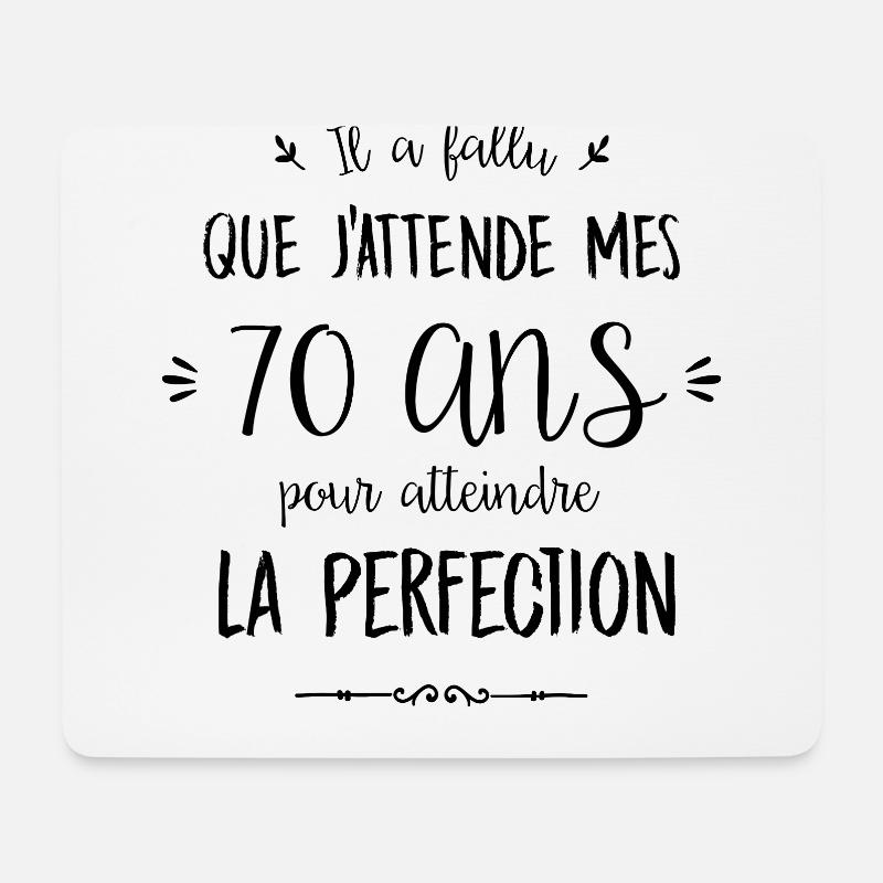 70 ans/perfection - Tapis de souris (format paysage) - blanc