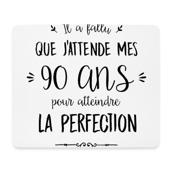 90 ans/perfection - Tapis de souris (format paysage) - blanc - Devant