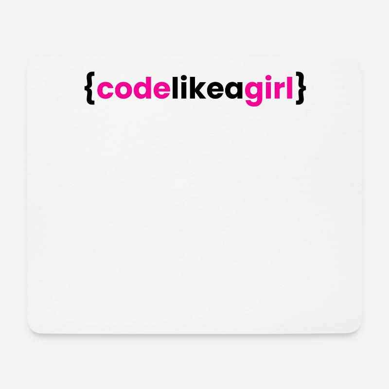 code like a girl - coder programmer girl - Mousepad (Querformat) - Weiß