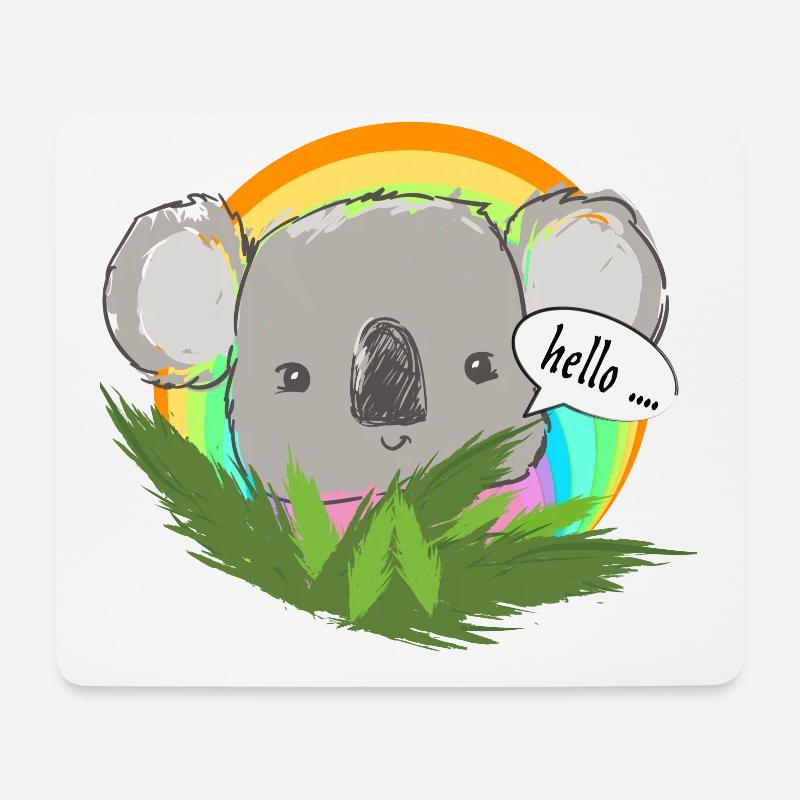 Koala im Regenbogenkreis - Mousepad (Querformat) - Weiß