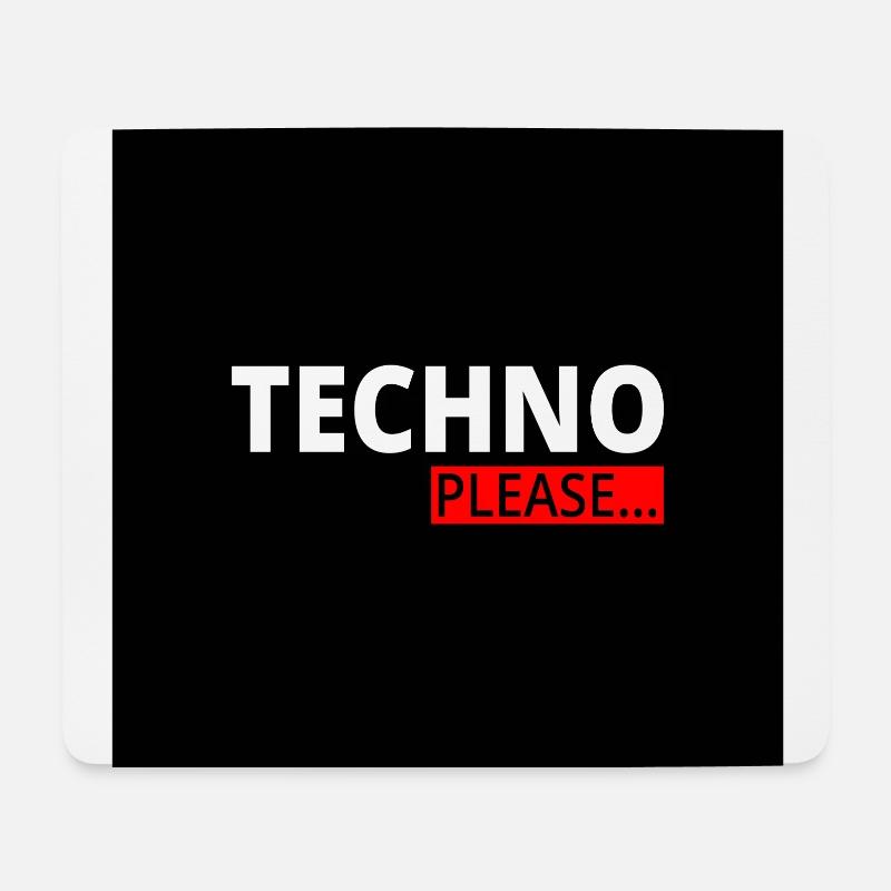 Techno - Techno music - Raver - Gesichtsmaske - Mouse Pad (horizontal) - white