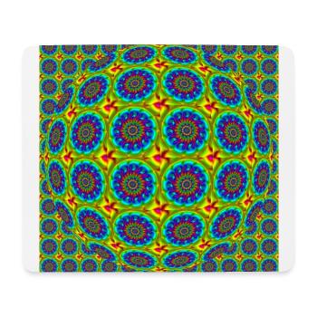 FRACTAL FLOWER ABSTRACT RAINBOW - COLORED OP ART - Mousepad (Querformat) - Weiß - Vorne