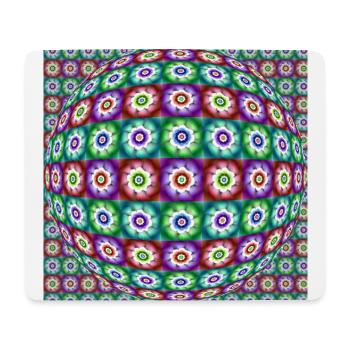 FRACTAL FLOWERS OP ART - Mouse Pad (horizontal) - white - Front