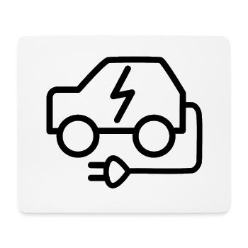 Electric car and charging cable - Mouse Pad (horizontal) - white - Front