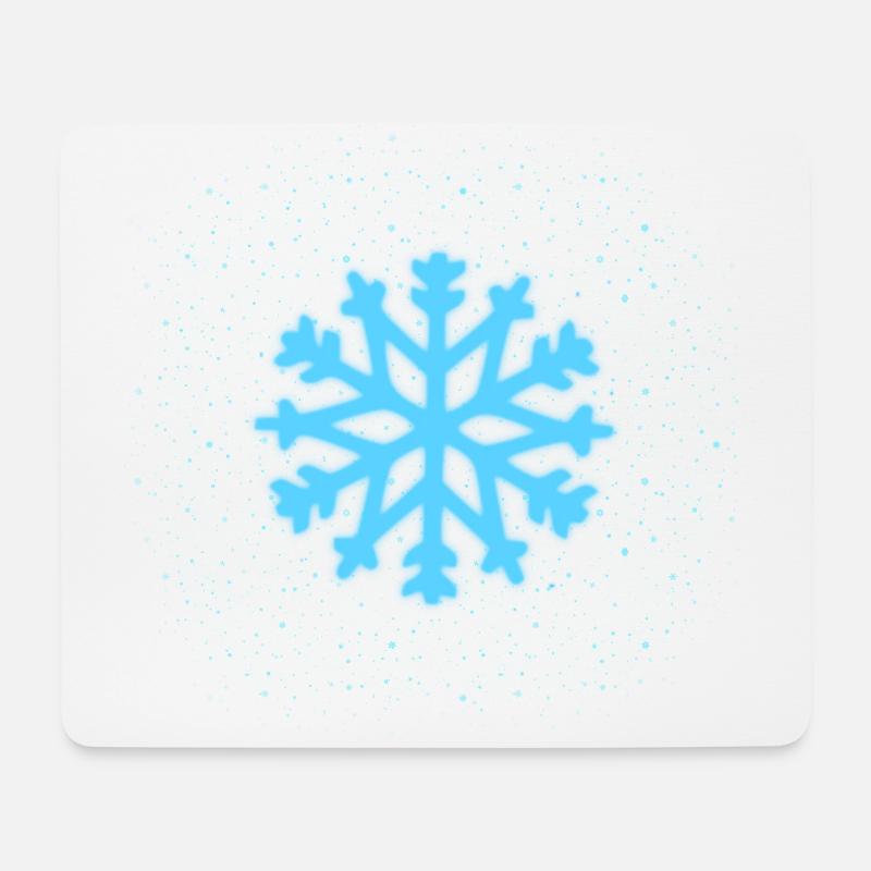 Schneeflocke - Mousepad (Querformat) - Weiß