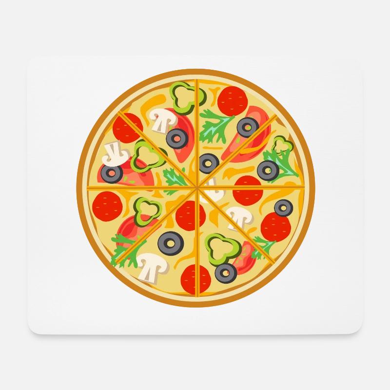 Pizza - Mousepad (Querformat) - Weiß