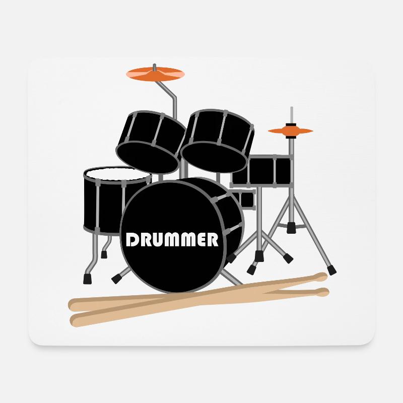 Drummer Schlagzeug - Mousepad (Querformat) - Weiß