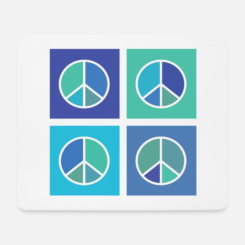 Peacezeichen Blau - Mousepad (Querformat) - Weiß