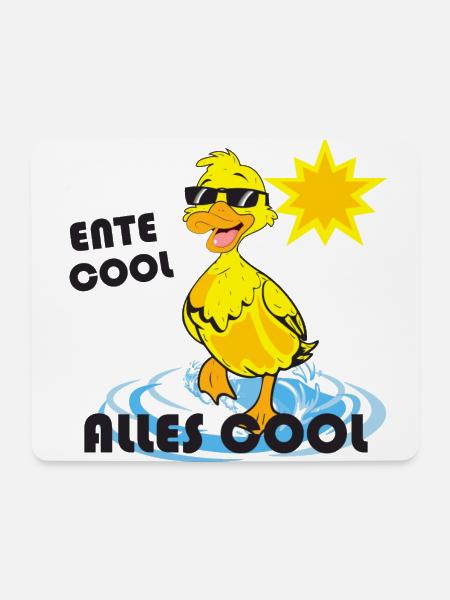 Ente Sommer cool - Mousepad (Querformat) - Weiß