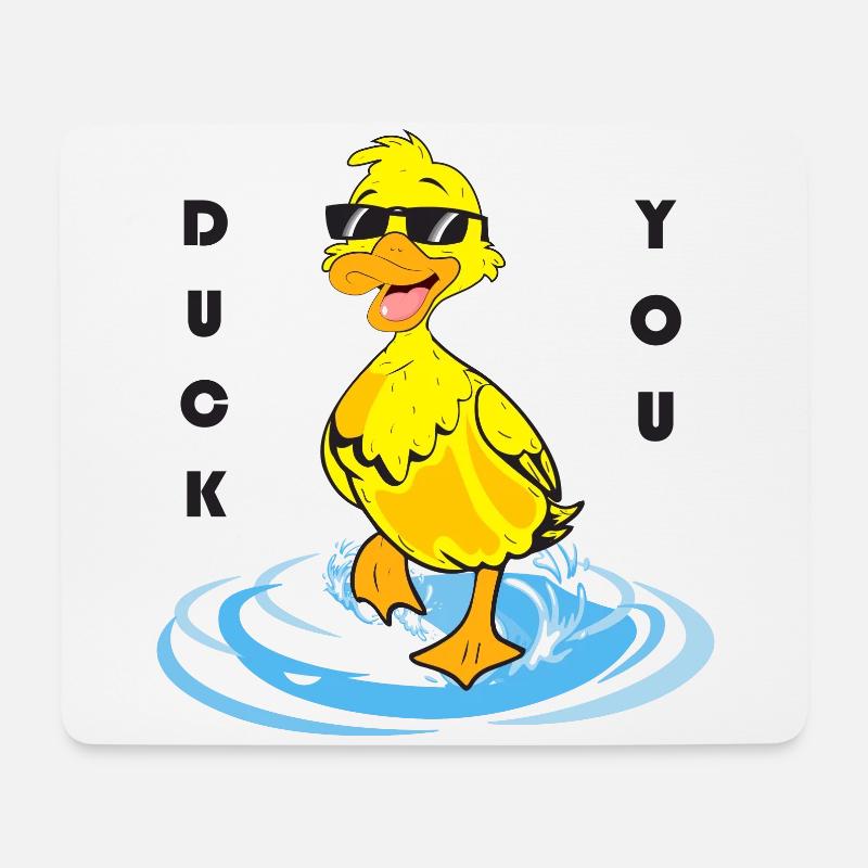 Ente Duck You - Mousepad (Querformat) - Weiß