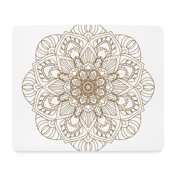 Mandala Blume in orientalischen Details braun - Mousepad (Querformat) - Weiß - Vorne