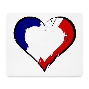Ein Herz für Frankreich - Mousepad (Querformat) - Weiß - Vorne