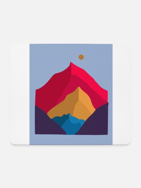 Berglandschaft Ästhetik Berguntergang - Mousepad (Querformat) - Weiß
