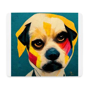 Drôle de chien Pop Art - Tapis de souris (format paysage) - blanc - Devant