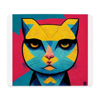 Drôle de chat Pop Art - Tapis de souris (format paysage) - blanc - Devant