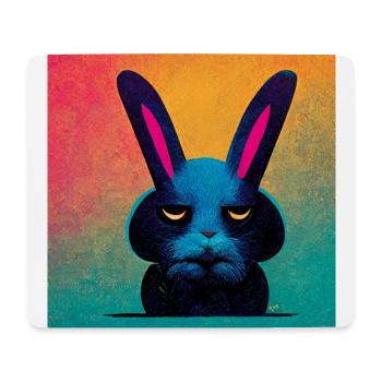 Drôle de lapin Pop Art - Tapis de souris (format paysage) - blanc - Devant
