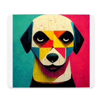 Drôle de chien Pop Art - Tapis de souris (format paysage) - blanc - Devant