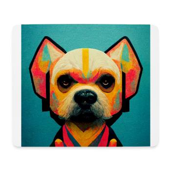 Drôle de chien Pop Art - Tapis de souris (format paysage) - blanc - Devant