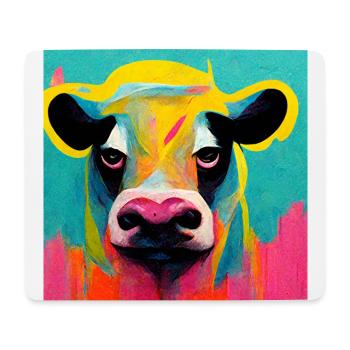 Lustige Kuh Pop Art Abstrakt - Mousepad (Querformat) - Weiß - Vorne