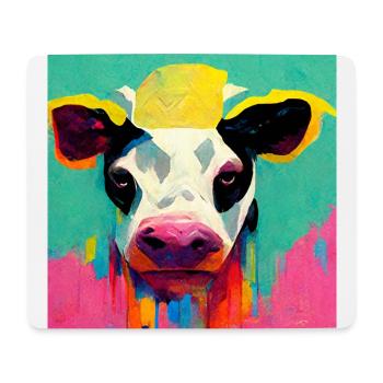 Lustige Kuh Pop Art Abstrakt - Mousepad (Querformat) - Weiß - Vorne