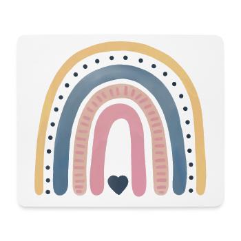 Regenbogen mit Herz - Mousepad (Querformat) - Weiß - Vorne